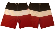 +++ANGEBOT+++Premium Badehose - schwarz-weiß-rot + GRATIS Flip Flops Sonnenbraun (Wert 19,90€)