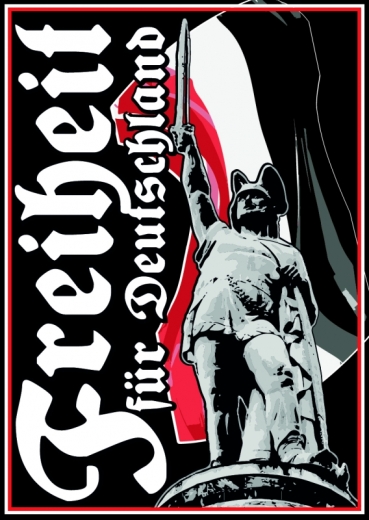 Freiheit für Deutschland - Fahne Kaiserreich & Hermann der Cherusker - Aufkleber