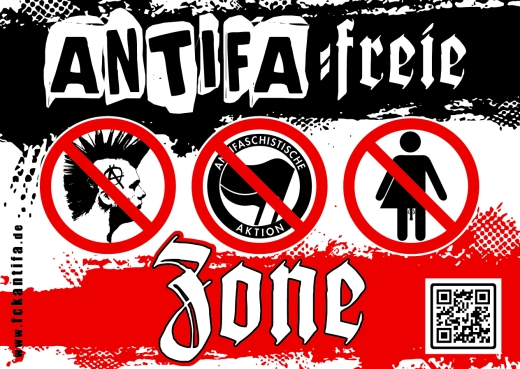 Antifa freie Zone - Aufkleber
