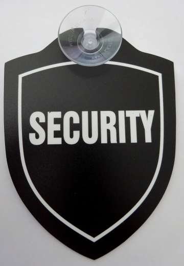Schild mit Saugnapf - Security