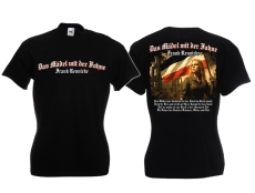 Frauen T-Shirt - Frank Rennicke - Das Mädel mit der Fahne - Kaiserreich - schwarz
