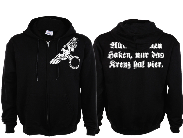 Frauen Kapuzenjacke - Alles hat nen Haken, nur das Kreuz hat vier - schwarz