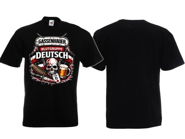 T-Hemd - Gassenhauer - Blutgruppe Deutsch - SWR - schwarz