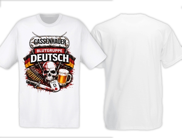 Frauen T-Shirt - Gassenhauer - Blutgruppe Deutsch - SRG - weiß