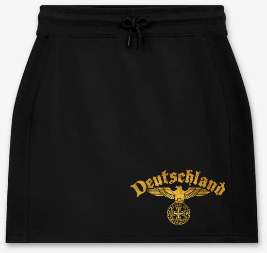 Frauen - Rock - kurz - Reichsadler - Deutschland - schwarz/gold