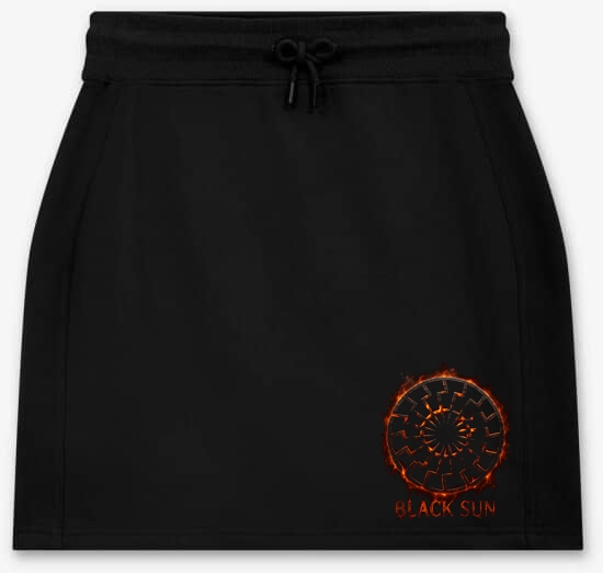 Frauen - Rock - kurz - Black Sun - Flamme Empor - Motiv 2 - schwarz