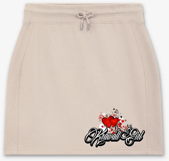 Frauen - Rock - kurz - Krawallgirl - Motiv 3-1 - sueded fawn