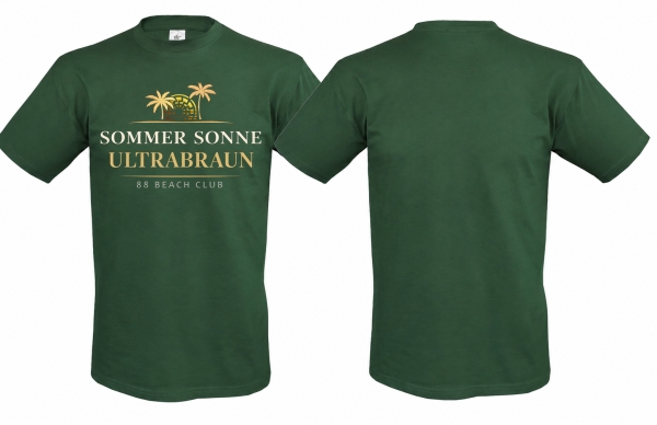 T-Hemd - Sommer - Sonne - Ultrabraun - Beach Club - flaschengrün