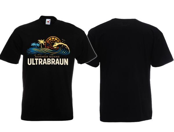 T-Hemd - Sommer - Sonne - Ultrabraun - Die Welle - schwarz