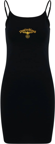 Kleid - Stretch Jersey Slim Dress - Reichsadler - Deutschland - schwarz/gold