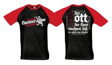 Raglan T-Shirt - Eiserner Löwe - Der Gott der Eisen wachsen ließ - schwarz/rot