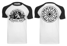 Raglan T-Shirt - Eiserner Löwe - Gold gab ich für Eisen - schwarz/weiß