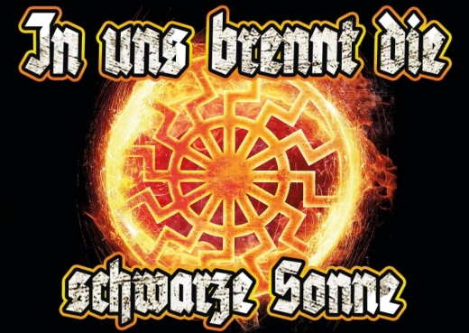 Schwarze Sonne - brennend - Aufkleber