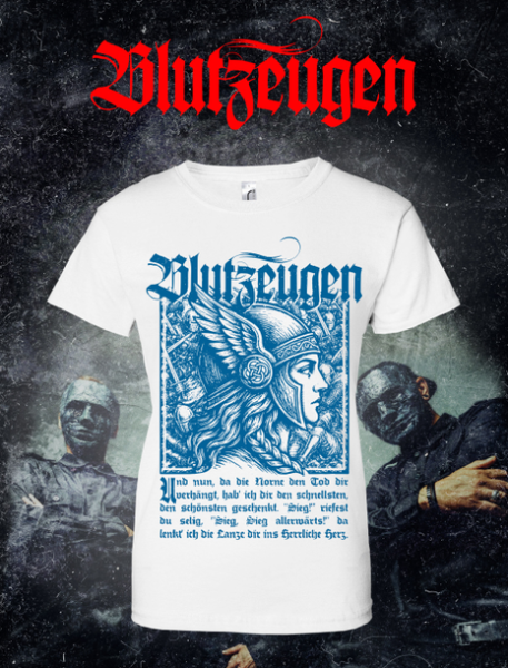 Frauen T-Shirt - Blutzeugen - Walküre - Damen Hemd - blauer Druck
