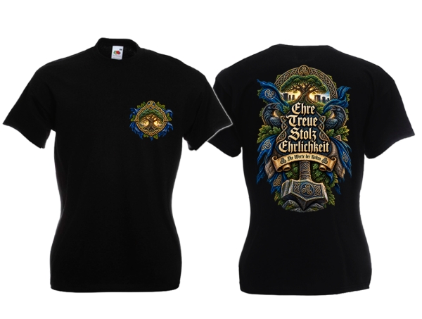 Frauen T-Shirt - Die Werte der Kelten - schwarz/blau
