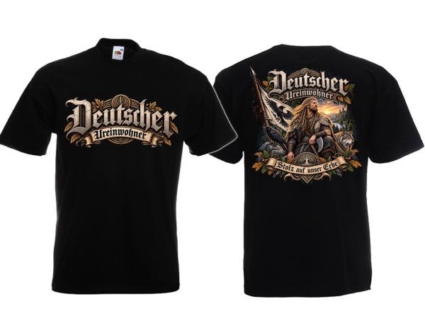 T-Hemd - Deutscher Ureinwohner - Motiv 1 - schwarz