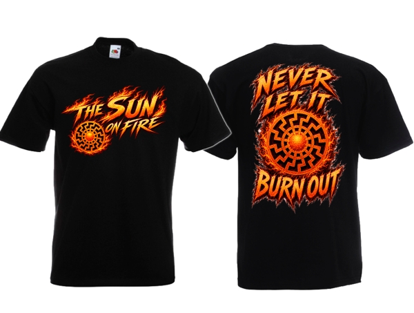 Frauen T-Shirt - The Sun on Fire - schwarz