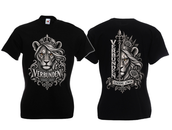 Partner T-Shirt - Eiserne Löwein - Eisern Verbunden - schwarz