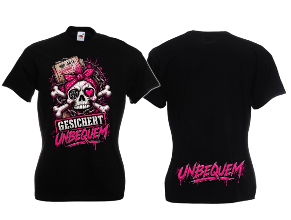 Frauen T-Shirt - Gesichert Unbequem - Deine Akte