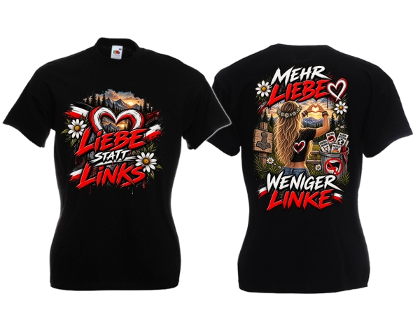 Frauen T-Shirt - Mehr Liebe - weniger Linke
