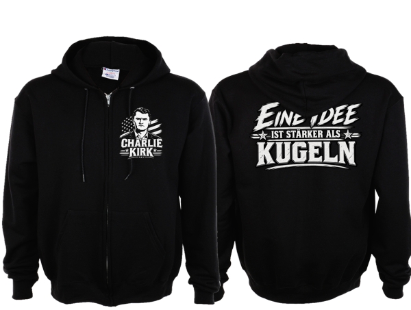 Frauen Kapuzenjacke - Charlie Kirk - Eine Idee ist stärker als Kugeln