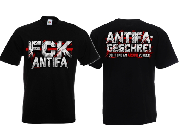 Frauen T-Shirt - FCK Antifa - Antifa Geschrei - geht uns am Arsch vorbei