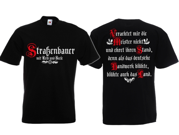 T-Hemd - Straßenbauer - Mit Leib und Seele - schwarz