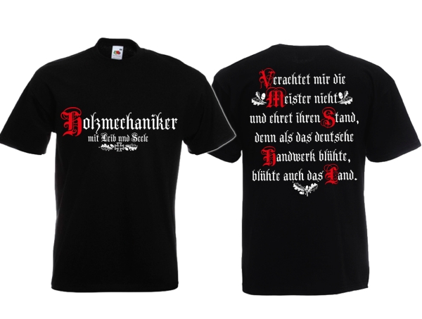 T-Hemd - Holzmechaniker - Mit Leib und Seele - schwarz