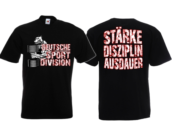 T-Hemd - Deutsche Sport Division - Stärke - Disziplin - Ausdauer
