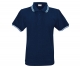 Polo-Shirt - navy - weiß