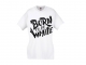 Frauen T-Shirt - Born to be white - Logo - weiß/schwarz