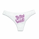 String Tanga - Born to be white Logo - weiß
