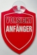 Schild mit Saugnapf - Vorsicht ANFÄNGER