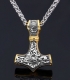 Halskette - Thors Hammer - der Mächtige - silber/gold Optik