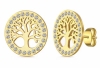 Ohrstecker - Lebenbaum mit Glitzer - goldfarbe