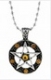 Halskette - Pentagramm - orange Steine