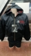 Harrington Jacke - bestickt - Division Deutschland - mit Kapuze - schwarz
