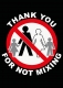 Thank You For Not Mixing - Aufkleber
