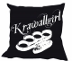 Kissen - Krawallgirl - schwarz/weiß