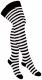 Overknee Strümpfe - Schwarz Weiß Gestreift