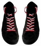 Schnürsenkel - schwarz/weiß/rot - 120cm