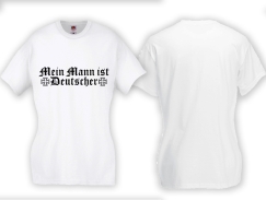 Frauen T-Shirt - Mein Mann ist Deutscher - weiß