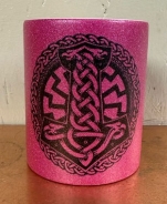 Glitzer Tasse - purple - Thors Hammer mit Schwarzer Sonne