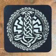 Getränkeuntersetzer - Schwarze Sonne mit Thors Hammer