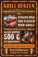 Blechschild - Grill-Regeln ( 447 )