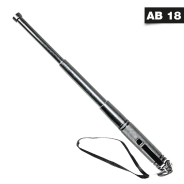 Mini Teleskop Abwehrstock - 13 Zoll - Mit Clip + Handschlaufe - silber KH 160161