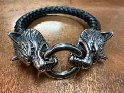 Armband - Odins Wolf mit Edelstahl Klick Verschluss - 23 cm