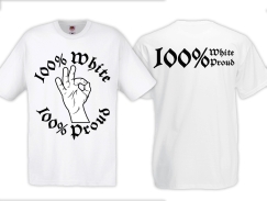 Frauen T-Shirt - White Power - Logo - Modern - 100% White/Proud - großer Frontdruck - weiß
