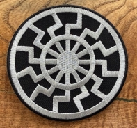 Aufnäher - Schwarze Sonne - silber