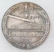 Medallie - Eisenbahngeschütz Dora - silbern - Sammleranfertigung
